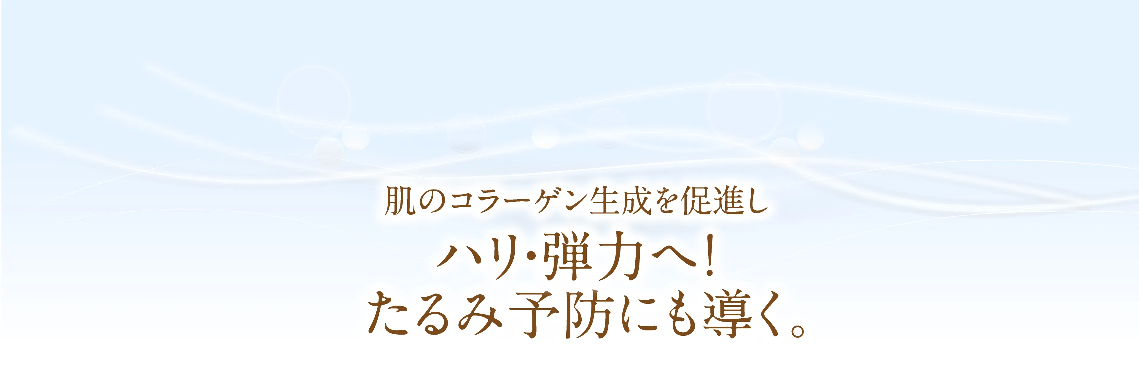 肌のコラーゲン生成を促進しハリ・弾力へ！たるみ予防にも導く。